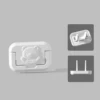 Square Bear Cover-White 2 Holes