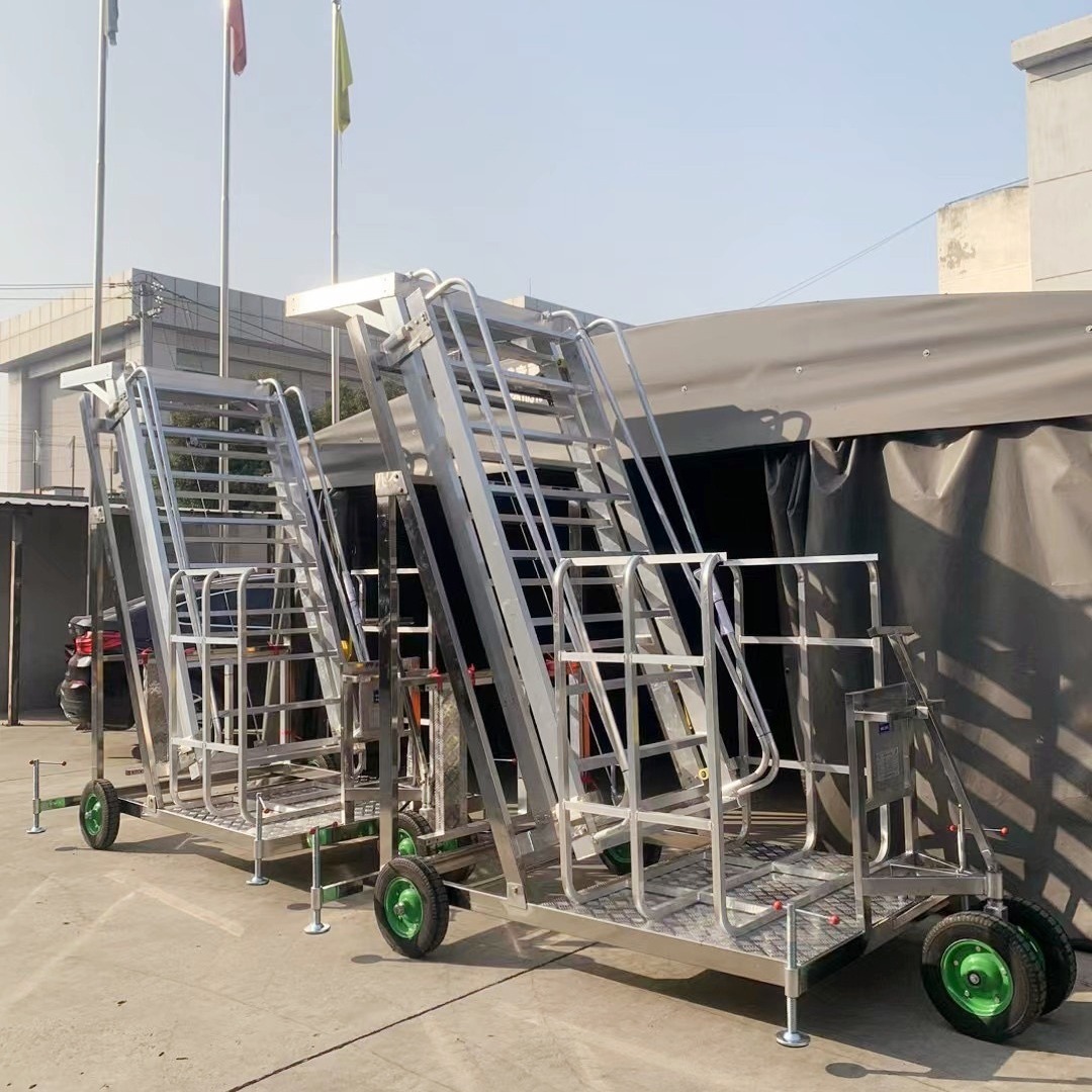 移动铝合金采样梯化工厂油罐车取样梯4.5米不锈钢槽罐车检修梯