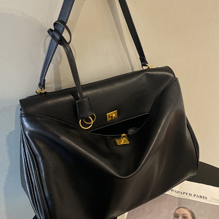 Tote Bag Lock Underarm Bag 2024 New Shoulder Crossbody Bag Casual Commuter Kelly Women's Bag Large Capacity