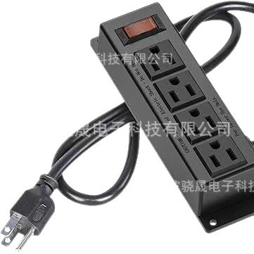 Barra de toma de corriente montada en la pared 4 conectores Panel de alimentación con interruptor para uso de oficina / industria image 6