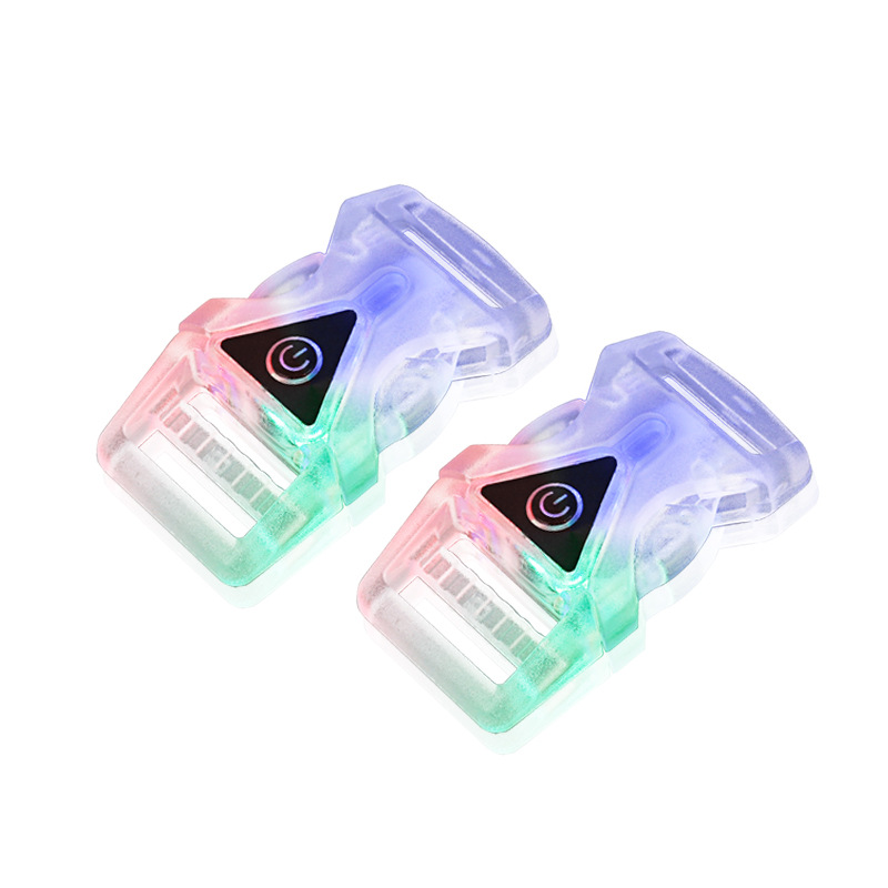 En stock PET Correa plástico LED transparente luminoso enchufe hebilla arnés del perro accesorios PC blanco 25mm hebilla de seguridad
