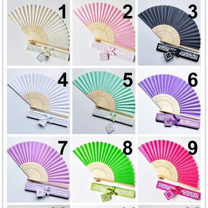 Caja de regalo de boda de regreso de boda caja de ventilador cartón pareja elegante caja regalo de boda de ventilador