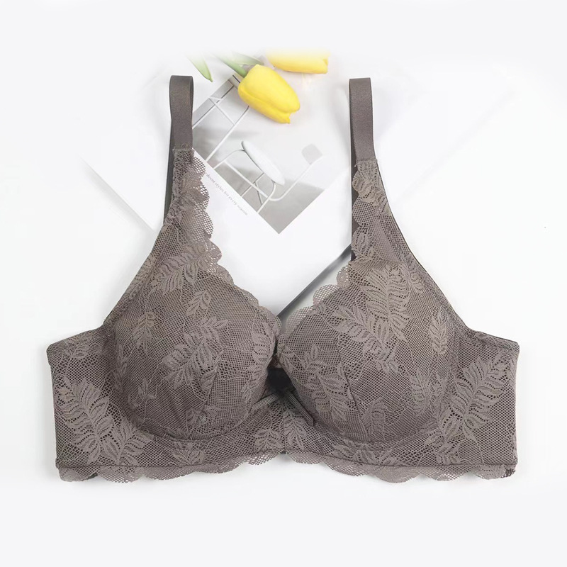 Comercio exterior spot transfronterizo gran tamaño sujetador mujer sin esponja encaje super delgado transpirable cómodo reunido gran pecho pequeño
