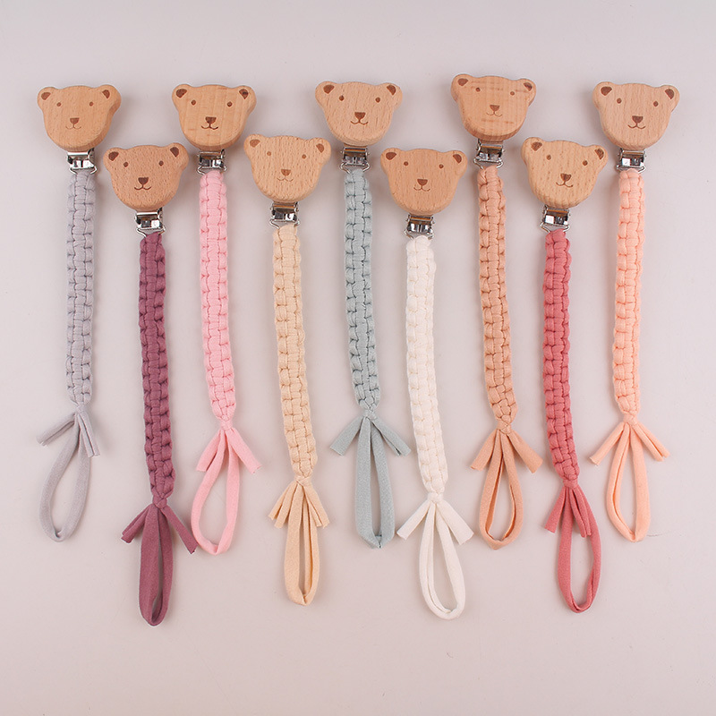 Productos para bebés beech osos chupeta clips para bebés pacificador chupeta de goma de diente para evitar la caída de la cuerda