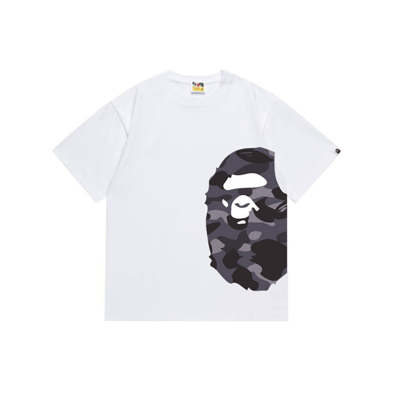 Summer Heavy-Duty Trendy Brand Bape Pure Cotton Short-Sleeve Ape Head T-Shirt for Couples, Men and Women, Wholesale Cross-Border Trade Summer Heavy-Duty Trendy Brand Bape Pure Cotton Short-Sleeve Ape Head T-Shirt for Couples, Men and Women, Wholesale Cross-Border Trade