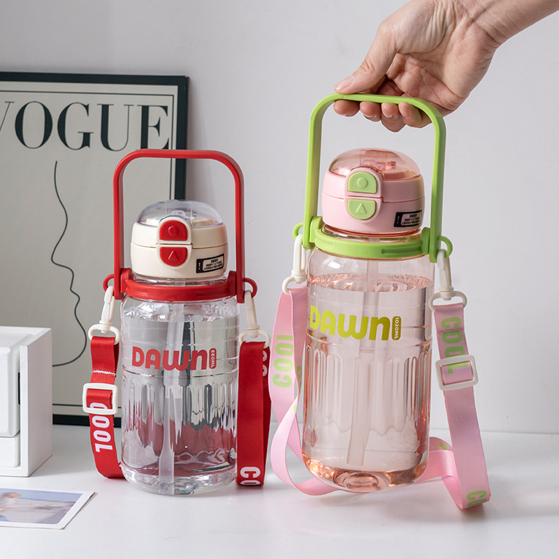 Yitong nueva taza de agua portátil doble boca de bebida taza de plástico deportes estudiantes taza espacial 1020ml fábrica al por mayor