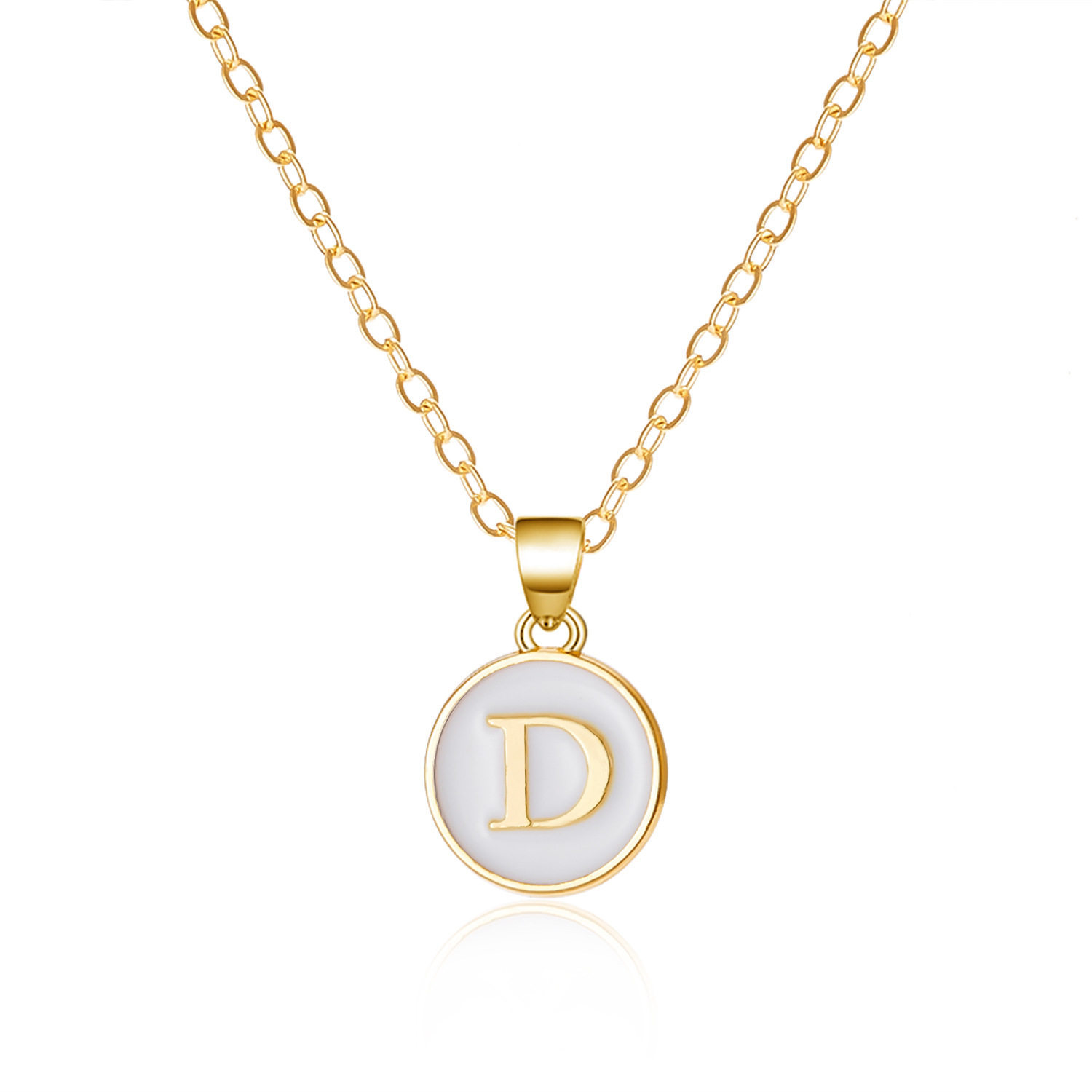 Wholesale Jewelry Casual Simple Style Letter Alloy Enamel Plating Pendant Necklace display picture 8