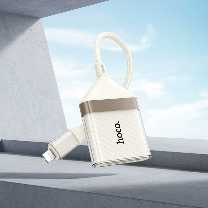 HOCO/浩酷 UA40/UA40A Crystal Translucent iP/Type-C Two-in-One Card Reader
