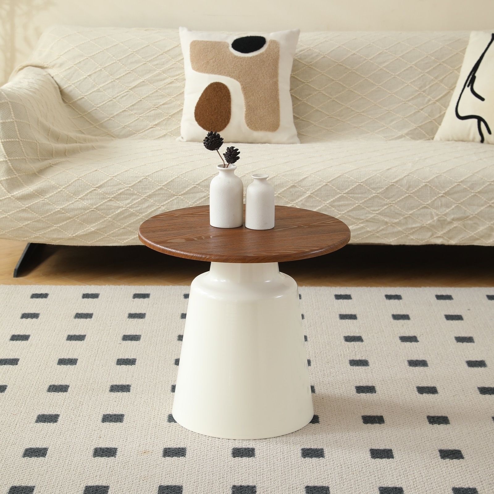 Cream viento nórdico apartamento mesa de té sala de estar pequeña casa simple mesa de té Martini mesa de té redonda