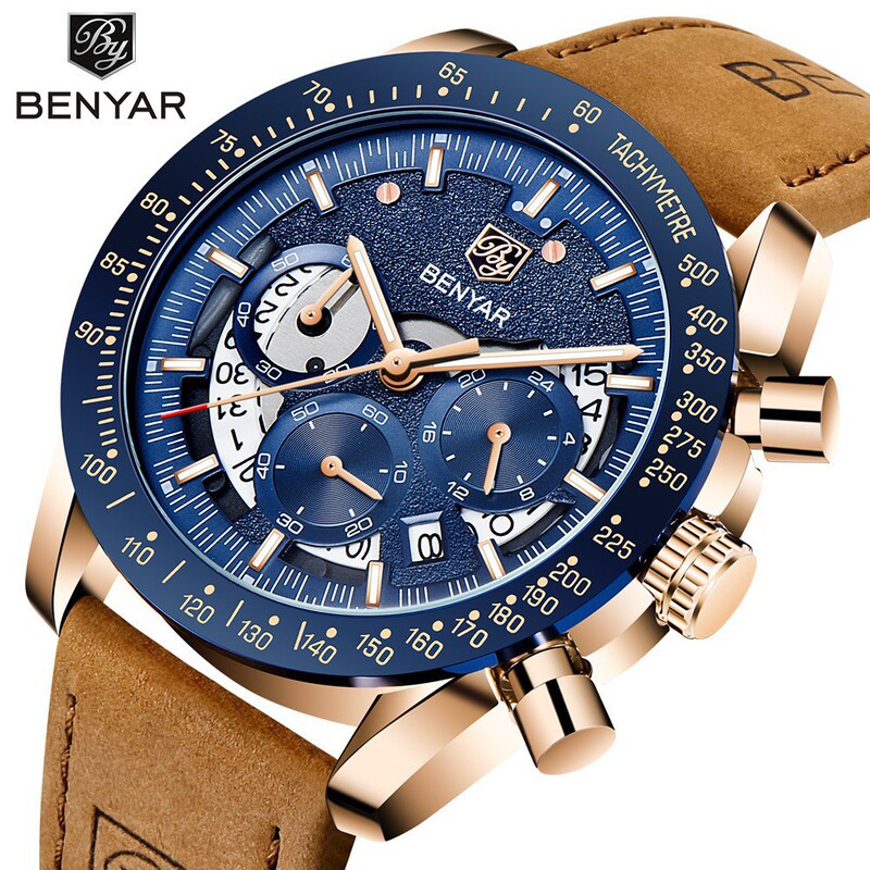Benyar Watch Multi-Functional Waterproof Sports Trendy Quartz Watch Men's Watches5120 Large Dial Benyar Watch Multi-Functional Waterproof Sports Trendy Quartz Watch Men's Watches5120 Large Dial