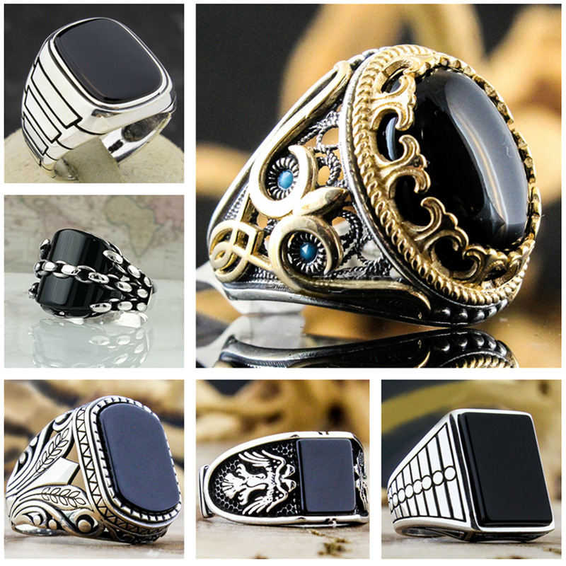 Fashion Geometric Alloy Plating Zircon Men's Rings display picture 1