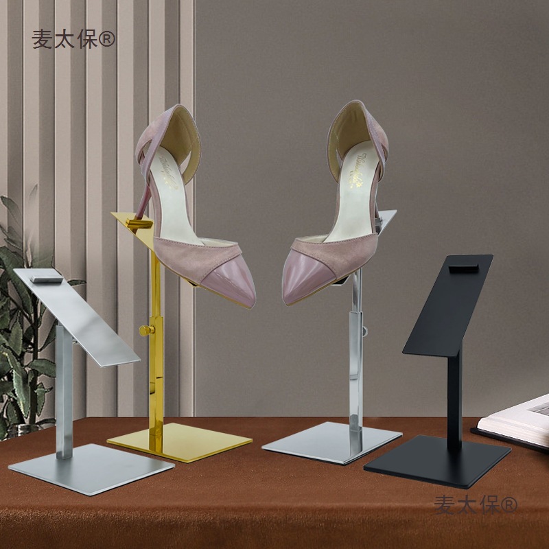 不锈钢鞋子展示架鞋店鞋包架服装店鞋托陈列架商场男女鞋摆麦太保