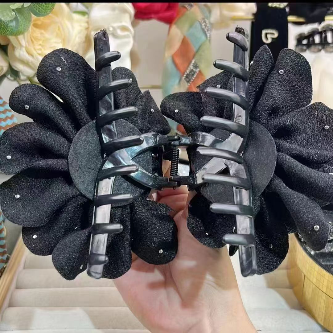 Elegant Style Elegant Women's Flower Cloth Pearl Hair Claws