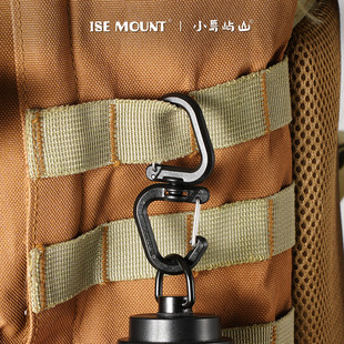 Ise Mount Outdoor Double-Headed Rotating Carabiner Camping Style Equipment Expansion Hanger Buckle Multi-Hanging Point Storage Buckle