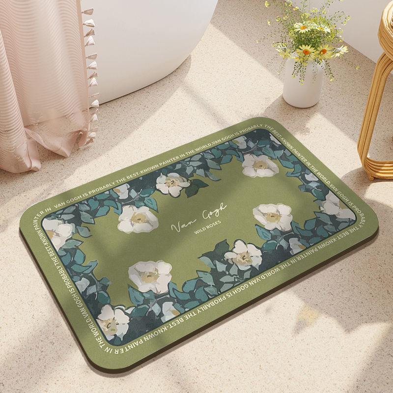 Baño de absorción de agua, suelo de absorción de algas, almohadilla de absorción de agua, cocina de baño, almohadilla verde, almohadilla antideslizante, almohadilla de puerta