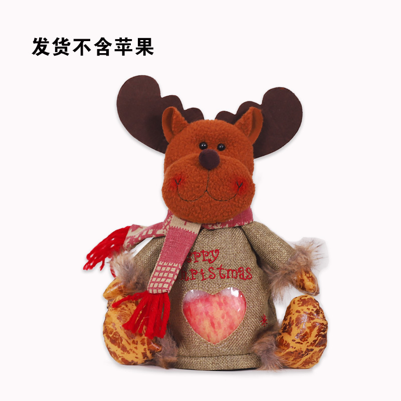 Navidad regalo bolsa de lino cremallera amor Apple bolsa creativa muñeca caramelo bolsa niños regalo bolsa al por mayor