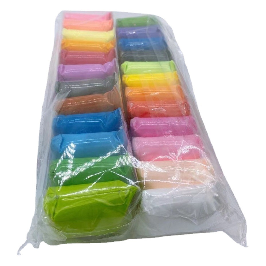Arcilla ultraligera de 12 colores al por mayor plastilina para niños arcilla espacial DIY jardín de infantes juguete para niños arcilla de color de cristal 24