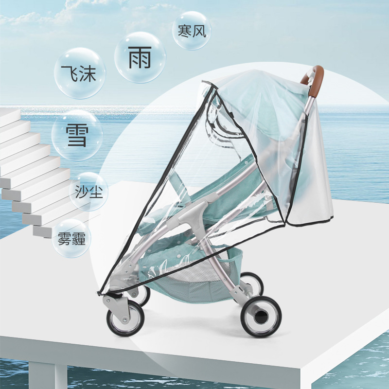 Stroller windproof and waterproof canopy baby children umbrella stroller push chair protective raincoat rain and wind shield
