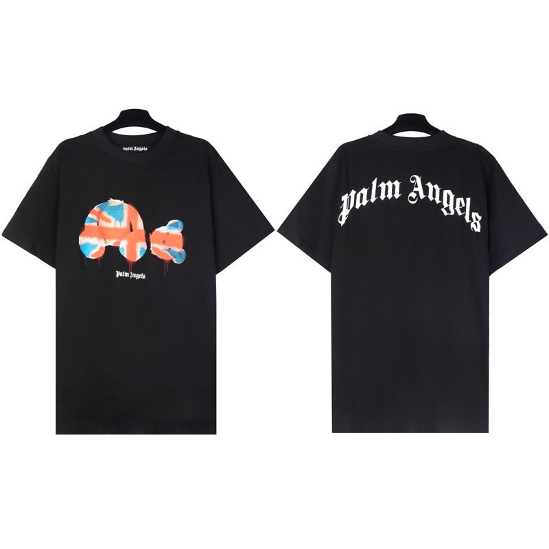 PALM半袖の正しいバージョン パームエンジェルス ヘッドレスベア エンジェルス バタフライプリント Tシャツ テディベア 半袖|undefined