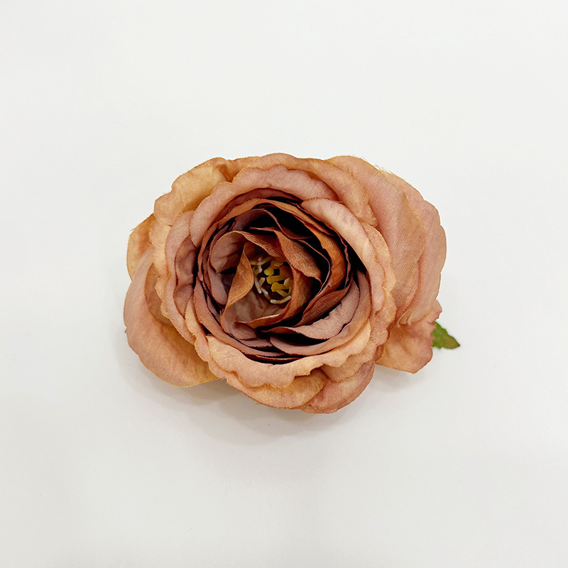 造花、レトロなバラの花頭、シルクフラワー、手作りのヘアピンアクセサリー、外国貿易シルクフラワー、クロスボーダー小さなバラの造花|undefined