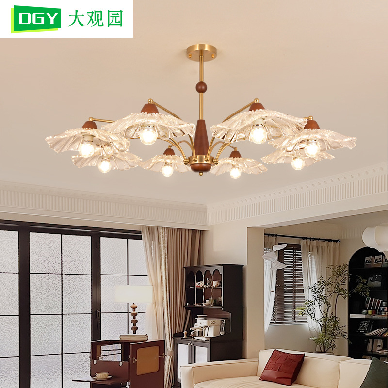 [Seleccionado estrictamente] Lámpara de sala de estar, luz nórdica, lujo, ambiente, lámpara principal de sala de estar, dormitorio de estilo antiguo, nueva lámpara Zhongshan 2025
