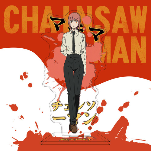 【Hongyi】16cm Anime Cartoon Peripheral Standing Figure Chainsaw Man Denji Pawa Cross-border Supply Available for Customization