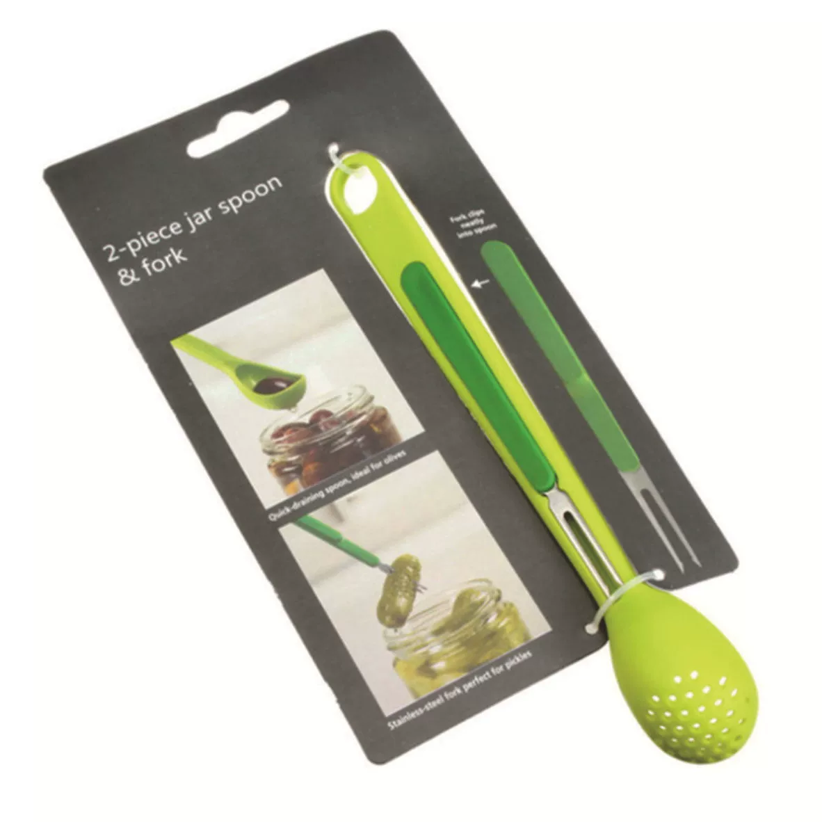 Трансграничный многофункциональный креативный кухонный дуршлаг «два в одном» с длинной ручкой, набор вилок для фруктов, совок для консервов