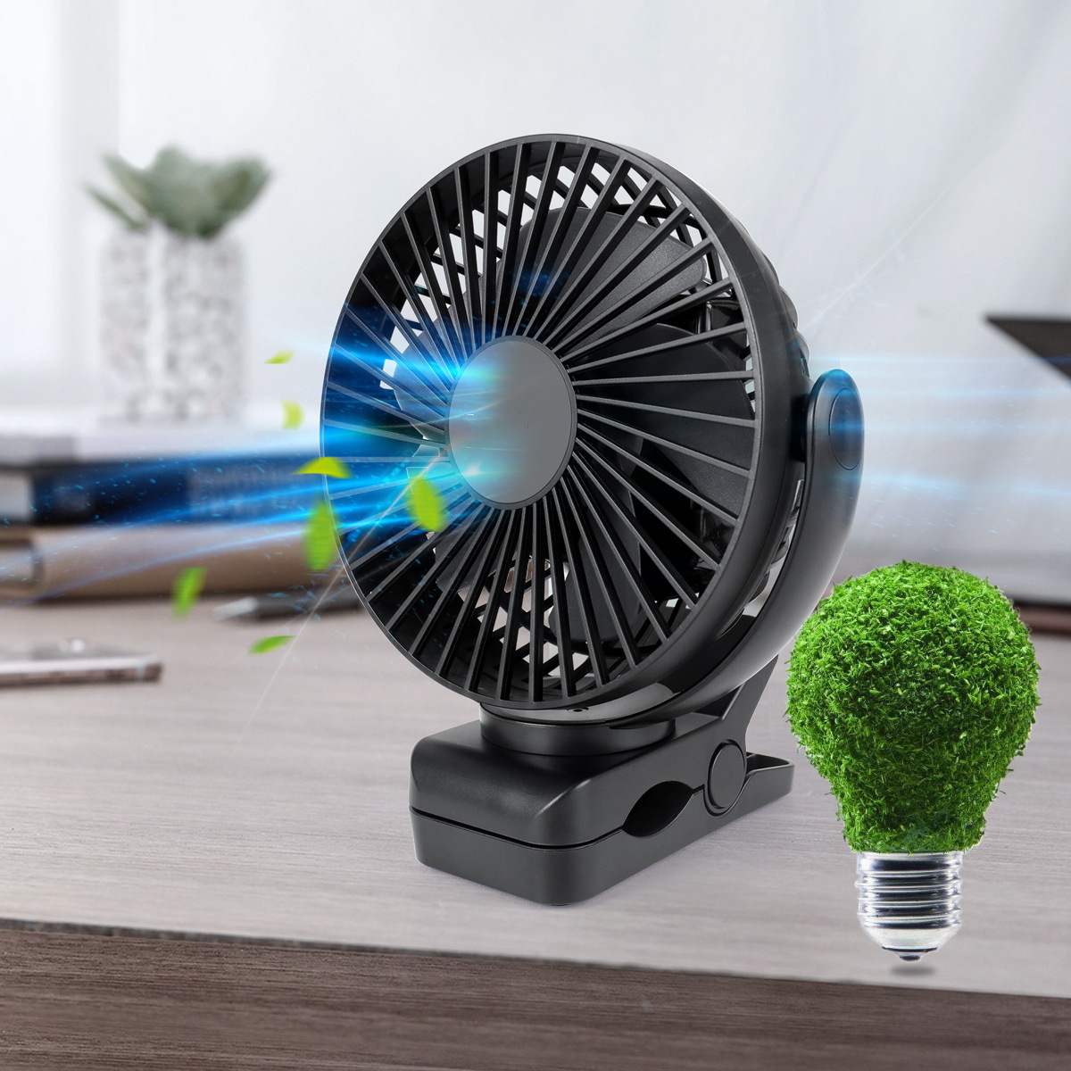 Fabricante 2021 nuevo mini ventilador portátil USB 360 grados rotativo pequeño ventilador de escritorio puede logotipo
