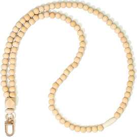 跨境亚马逊新款木珠流苏挂绳 钥匙扣厂牌工作证项链挂绳