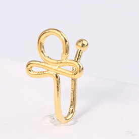 Fashionable nose piercing, diamond stone inlay, nose clip, European style