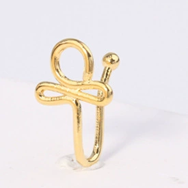 Fashionable nose piercing, diamond stone inlay, nose clip, European style