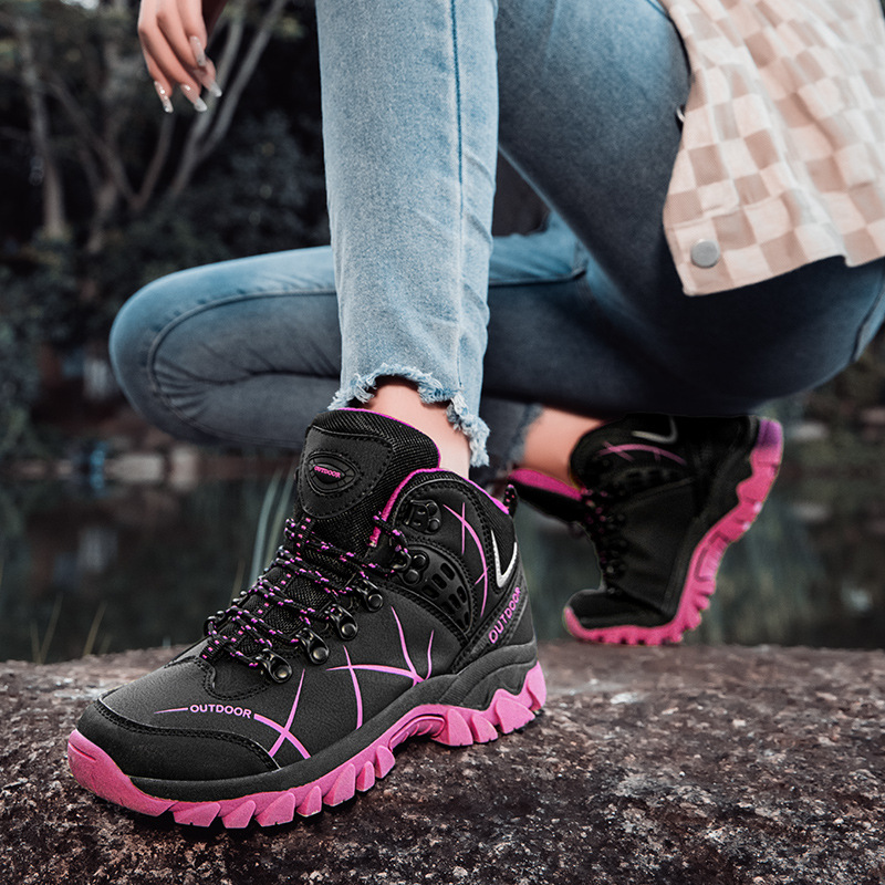 2025 nuevo transfronterizo cuatro estaciones al aire libre tamaño grande ligero y cómodo antideslizante desgaste casual pareja zapatos de montaña