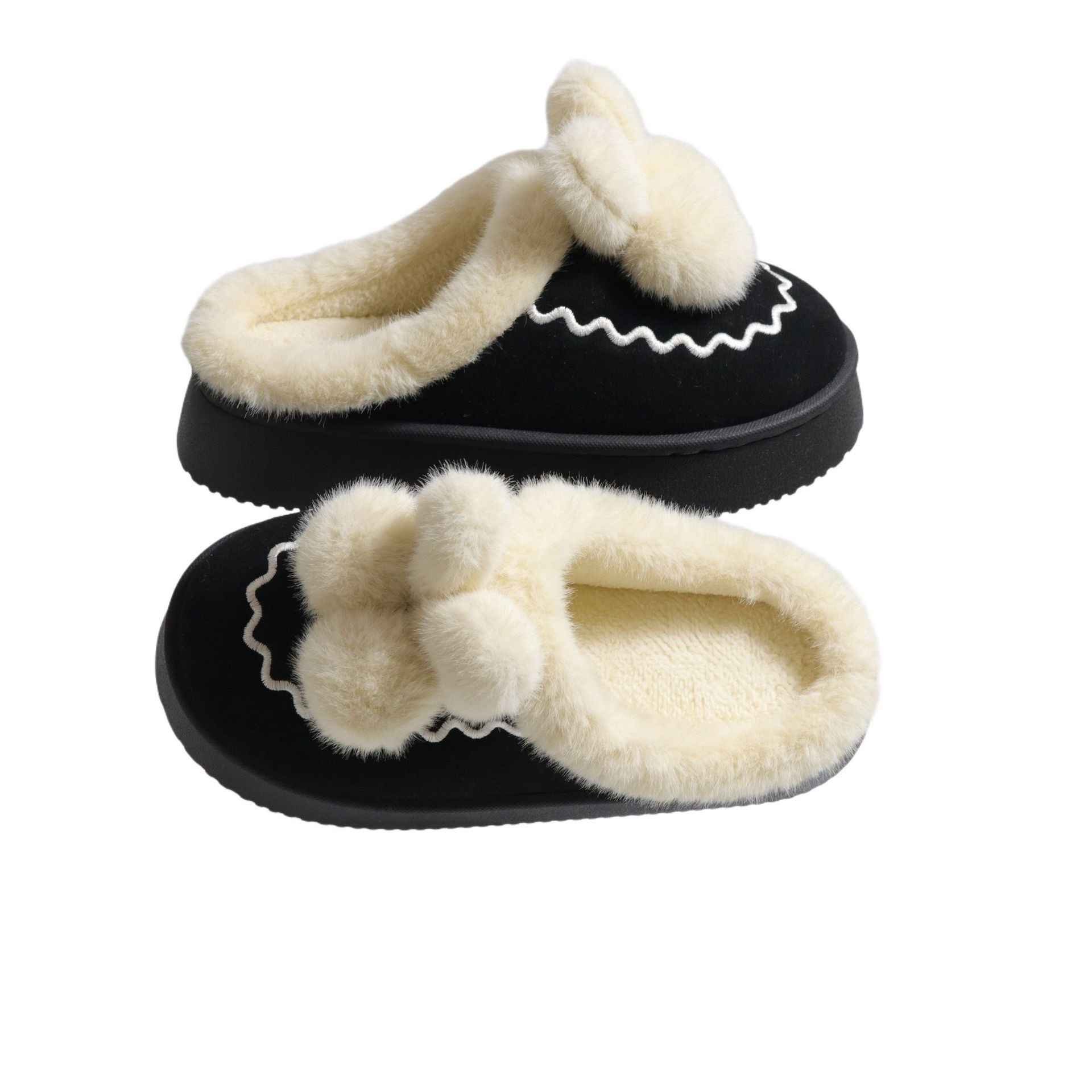 Zapatillas de algodón de felpa gruesa para mujer, personalización de comercio exterior de otoño e invierno, más nuevas zapatillas de algodón cálido para el hogar de terciopelo