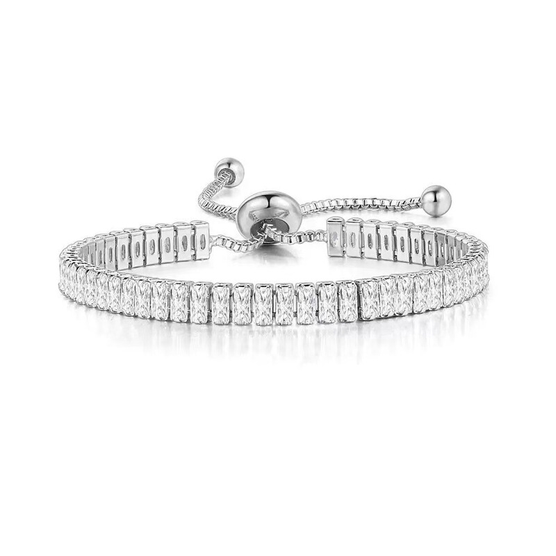 Popular Rectangular Bracelet with Diamond-Encrusted Crystals, Adjustable Zircon Jewelry for Women, High-End Feel, Cross-Border Wholesale Popular Rectangular Bracelet with Diamond-Encrusted Crystals, Adjustable Zircon Jewelry for Women, High-End Feel, Cross-Border Wholesale