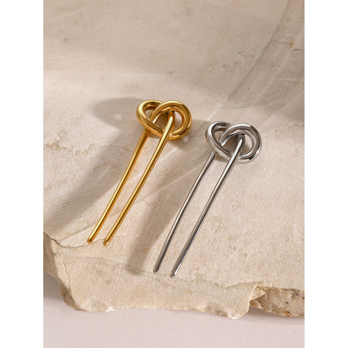 Ins moda moda de acero inoxidable alcalino broca de cabello para mujeres Europa y América transfronteriza 18k oro brillante acero de titanio horquilla de cabello