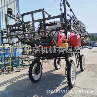 农用新型四轮打药机 科瑞乘坐式喷杆喷雾机 水旱两用高架打药车