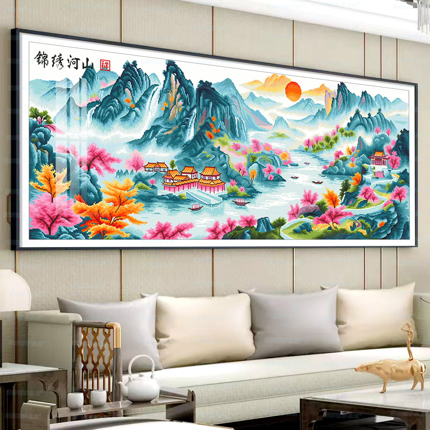 [Algodón importado] Mona Lisa Real Bordado de cruz Jinxianghe montaña edición actualizada colección de paisaje centralizado artesanal image 2