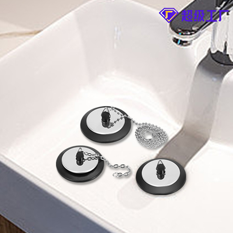 Tapón de la bañera, inodoro, desodorante, sellado, desagüe de piso, resistente a la corrosión, no deformable, tapón de lías de agua de alcantarillado con cadena