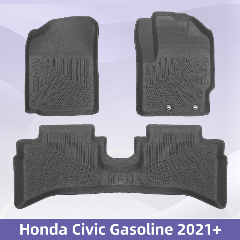 Aplicable a Honda Civic 2021 + 3D para todos los climas TPE Foot Coasters Backpack Coasters