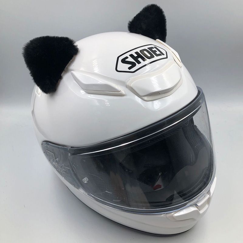 Motuoche Helmet Decoration Bear Ears Animal Ears Motorcycle Electric Car (Auto Parts and Accessories) - black-triangle-bear-ears