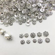 1个新款古银合金仿真镂空花形花朵花帽吊坠挂件  diy饰品配件