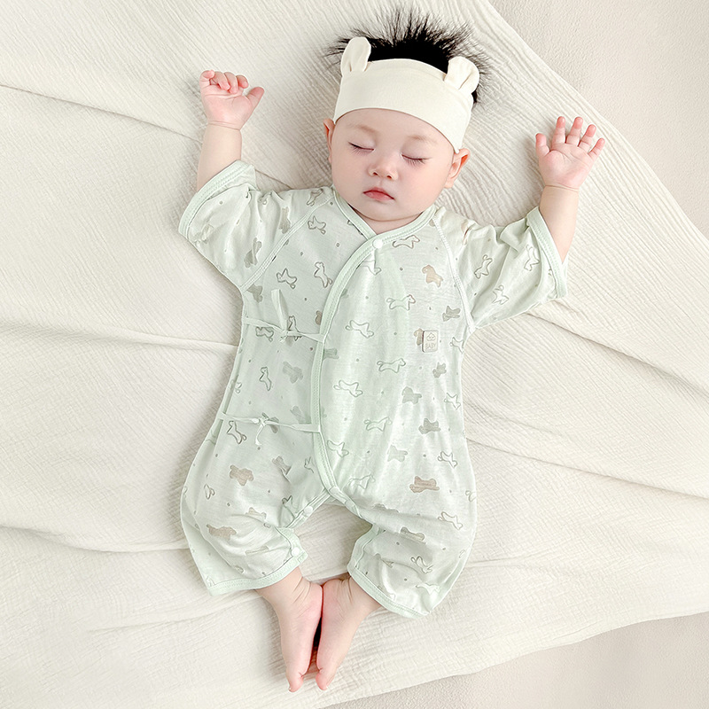 Baby Jumper de verano bebé delgado monje de manga corta para salir con ropa de verano para niños pequeños pijamas ropa de recién nacidos