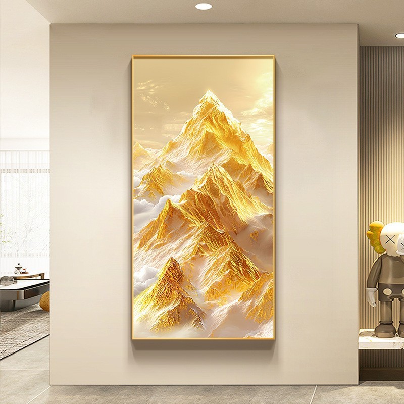 日照金山入户玄关装饰画山水画靠山图挂画新款客厅走廊过道画|undefined