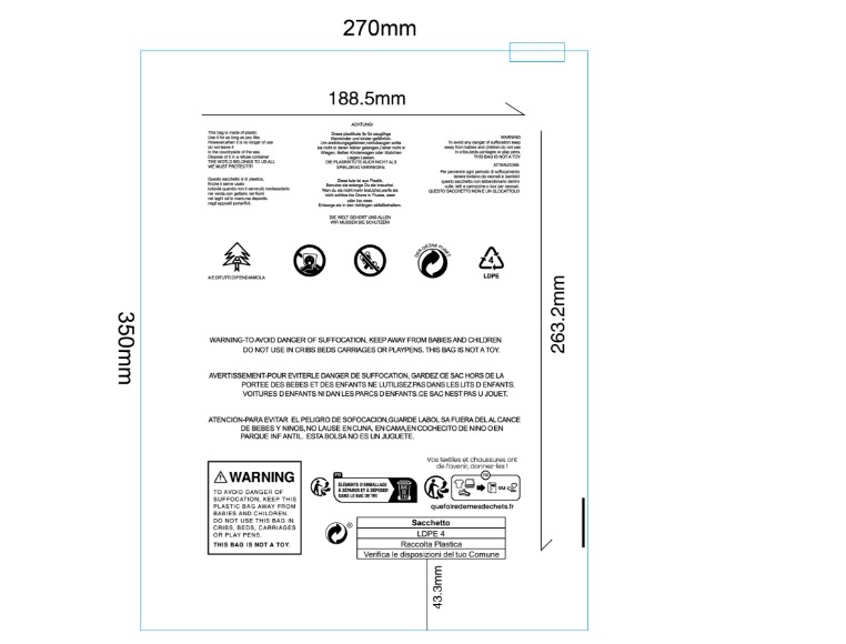 27*35cm(100/가방); 새로운 경고 지퍼 가방 투명; PE 신소재