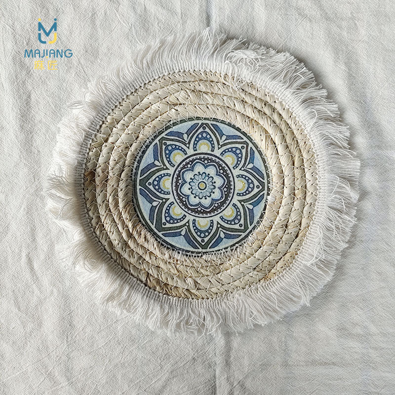 옥수수 껍질 로프 패턴 4, 술 포함, 약 25CM, 55g