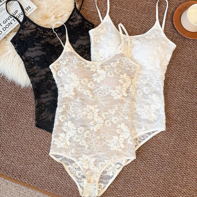 New Spring and Summer Jumpsuit, High-End Backless Lace Camisole, Elegant Crotchless Sexy Top New Spring and Summer Jumpsuit, High-End Backless Lace Camisole, Elegant Crotchless Sexy Top