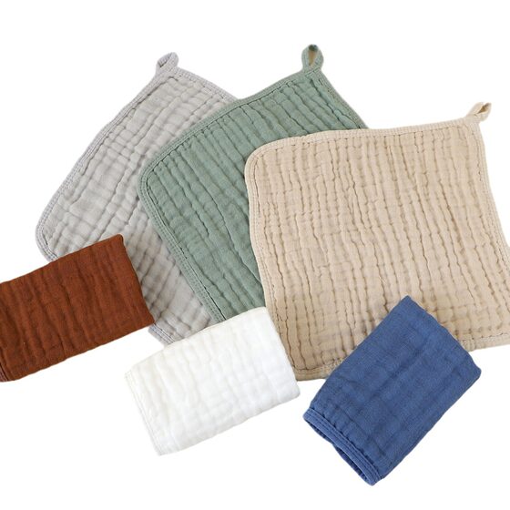 Amazon Six-Layer Gauze Burp Towel ins Pure Cotton Wrapping Towel Newborn Spit Milk Towel Baby