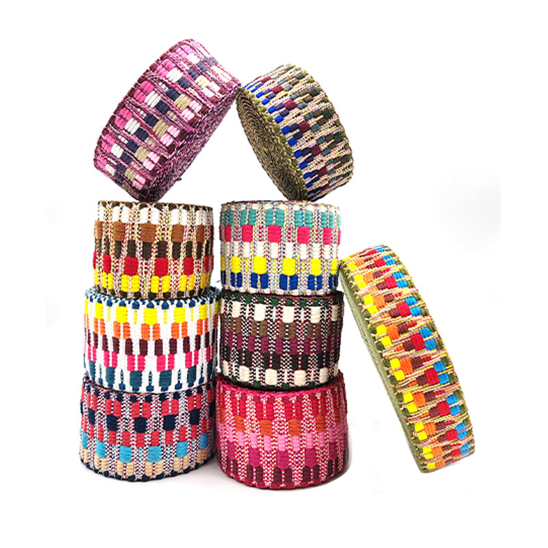 Se puede personalizar 3.8cm5cm cinta jacquard estilo étnico poliéster correa de equipaje ropa zapatos sombreros correa de hombro correa tejida