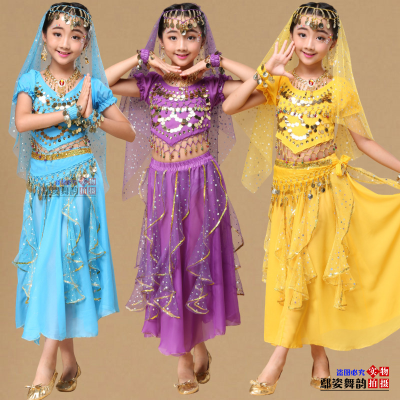 Children's Indian Dance Performance Costume Children's Xinjiang Dance Performance Costume Folk Dance Belly Dance Tianzhu Girl Performance Costume Children's Indian Dance Performance Costume Children's Xinjiang Dance Performance Costume Folk Dance Belly Dance Tianzhu Girl Performance Costume
