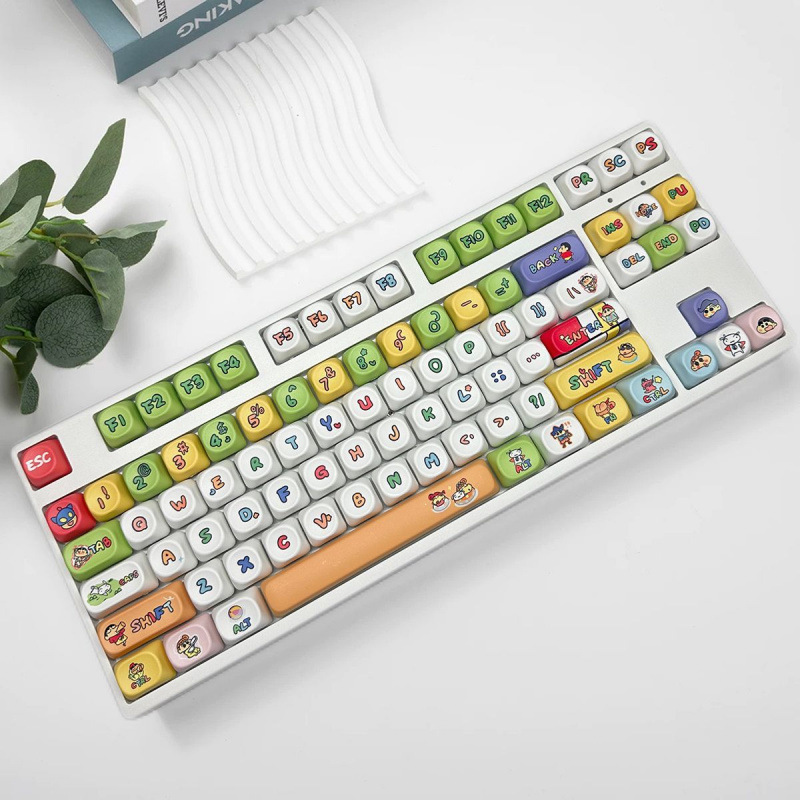 クレヨンしんちゃんメカニカルキーボードかわいいカスタマイズされた 87 キー有線 e スポーツメカニカルキーボード白色光ゲームオフィス|undefined